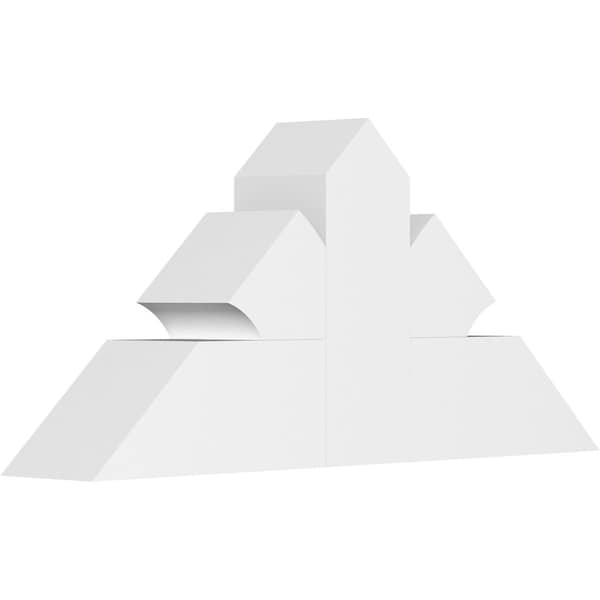 Ekena Millwork Richland Architectural Grade PVC Gable Bracket, 36"W x 16 1/2"H x 6"D x 6"F, 11/12 Pitch GBP036X17X0606RIC00 - main